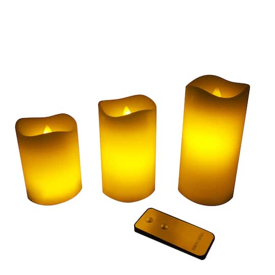 6 Pack: LED Flame Pillar Candle Set by Ashland®